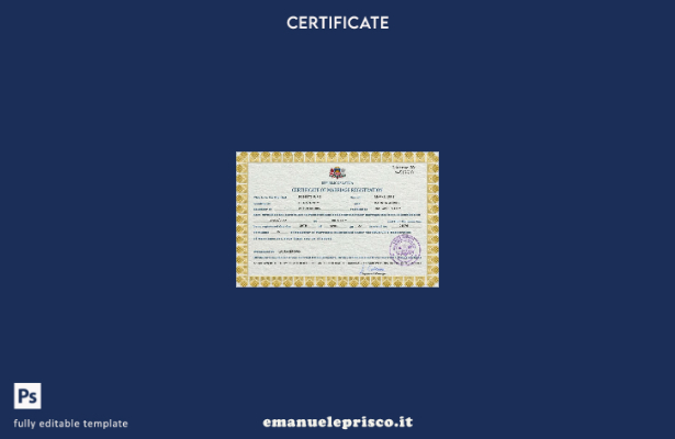modello PSD del certificato di matrimonio della Lettonia in stile verificato